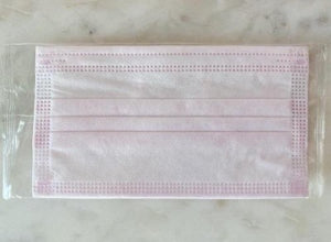 Individually Sealed 3-Ply Disposable Face Mask Pink