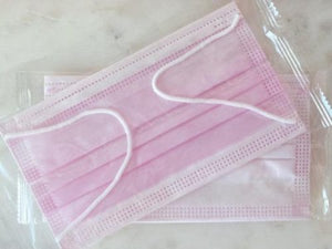 Individually Sealed 3-Ply Disposable Face Mask Pink