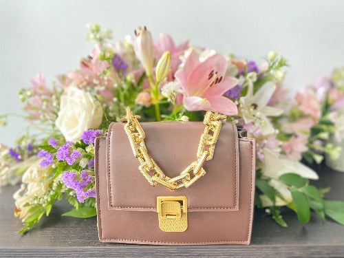 Women's Handbag Brown w/Gold Chain Limited Edition