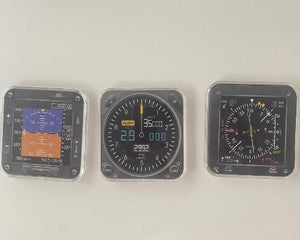 Aviation Maniac Aircraft  Instrument Coasters Set of 3