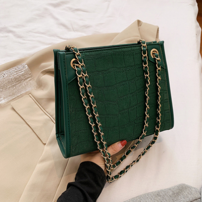 Elegant Dark Green Tote Bag by Michael Kors