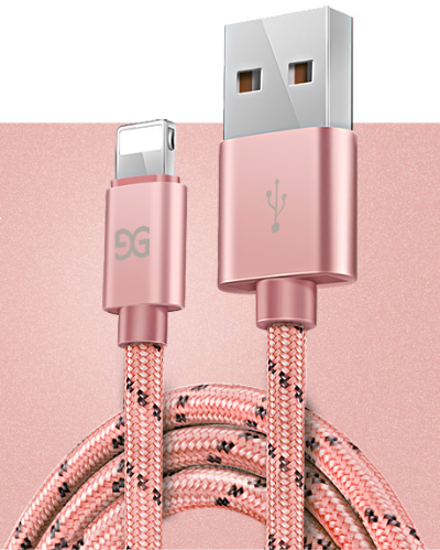 iPhone IOS Data Charging Cable Charger Cord 1.5 m Pink