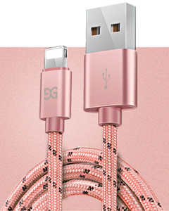 iPhone 10/11/12 IOS Data  Charging Cable Charger Cord 1.5 m Pink