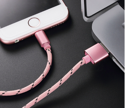 iPhone IOS Data Charging Cable Charger Cord 1.5 m Pink