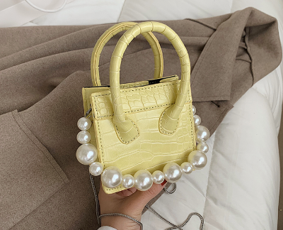 【Restocked Bestsellers】Women's Handbag Faux Pearl with Chain Mini Purse Canary Limited Edition